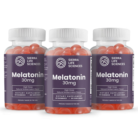 SIERRA LIFE SCIENCES melatonin gummy bottle front for easy nightly sleep support