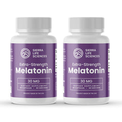 SIERRA LIFE SCIENCES melatonin softgels close-up, easy-to-swallow capsules for nightly use.