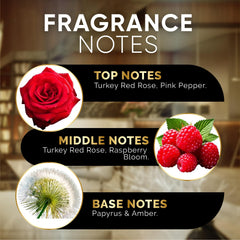 Signature Scents Rose Amour room ambience image conveys refined, romantic fragrance