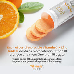 Signify Nature Vitamin C 1000mg fizz in a glass with tangy flavor.
