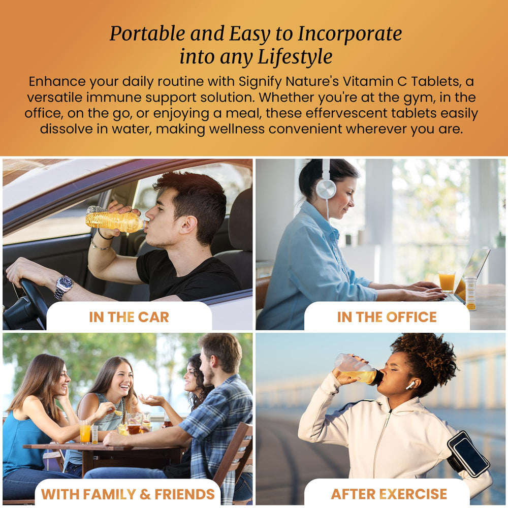Signify Nature Vitamin C 1000mg fizzy water mix for on-the-go hydration.