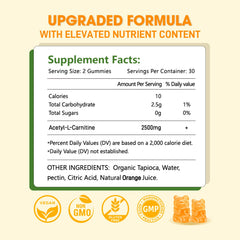 Sijigood acetyl L-carnitine gummies close-up shows chewy texture for easy consumption.