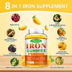 Sijigood iron gummies 2-pack outer box emphasizes value and packaging.