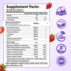 Sijigood valerian gummies label close-up highlights strawberry flavor and gentle chew.