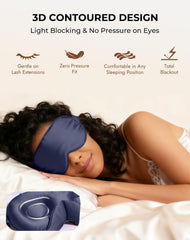 SilkSilky dark blue blackout mask blocks light for undisturbed rest