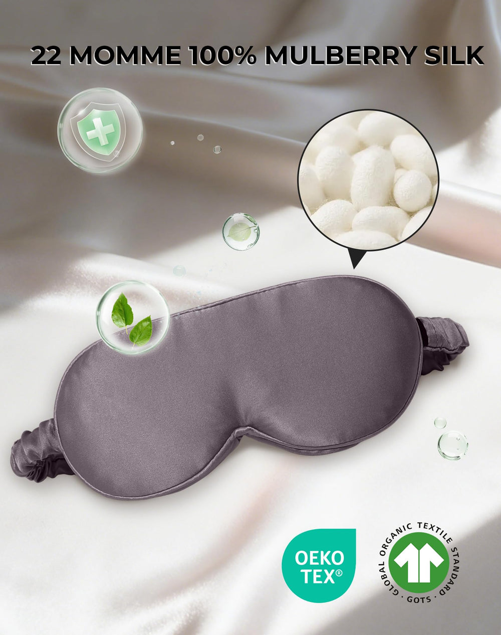 SilkSilky sleep mask showing nose wing pads for comprehensive blackout