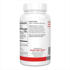 Silver Fern Bloat & Gas label view with 30 servings per bottle.