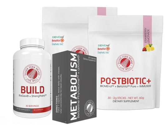 Silver Fern Build bottle with capsules for easy daily muscle support