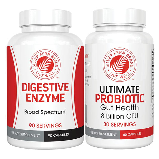 Silver Fern probiotic bottle shown for gut health support and daily balance