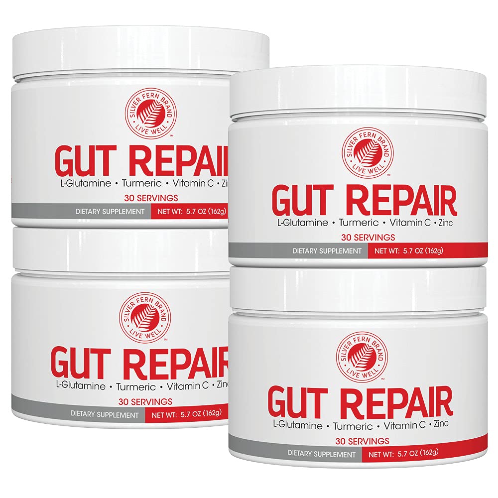 Silver Fern Gut Repair tub shown for convenient daily digestive support.