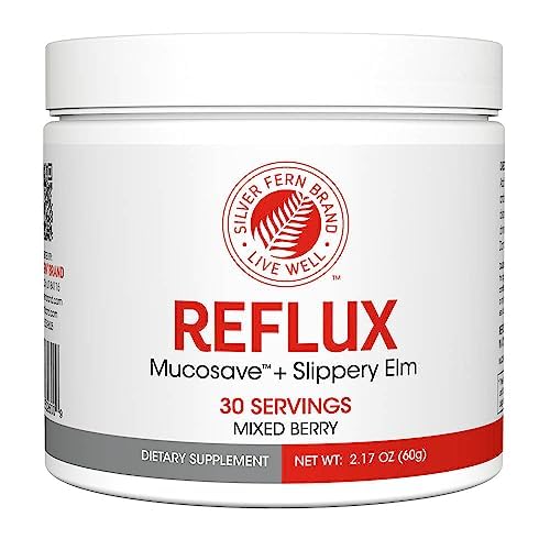 Silver Fern Reflux bottle front showing 30 servings for daily mucosal support.