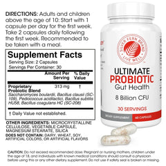 Silver Fern Ultimate Probiotic label highlights DNA verified and spore forming survivability