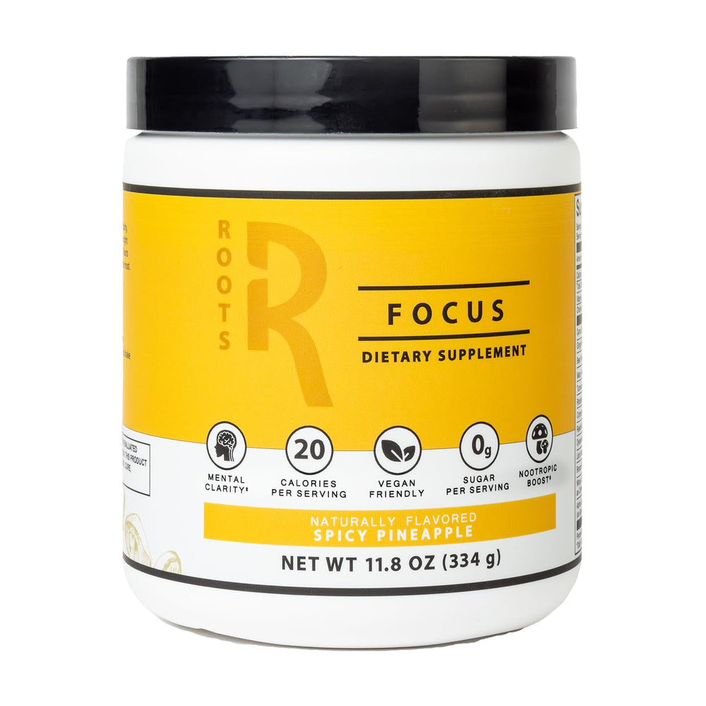 Silver Star Nutrition Roots Focus tub front for mental clarity and energy.
