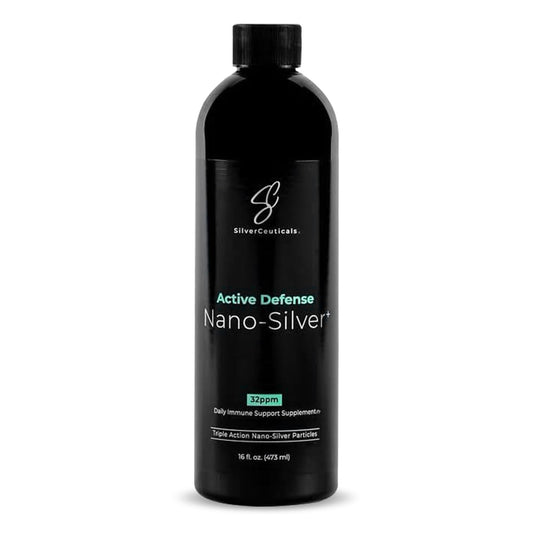 SilverCeuticals nano colloidal silver bottle 32ppm for immune support.