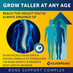 SILVERPEAKS Growth Capsules daily-dose bottle close-up for steady growth support.