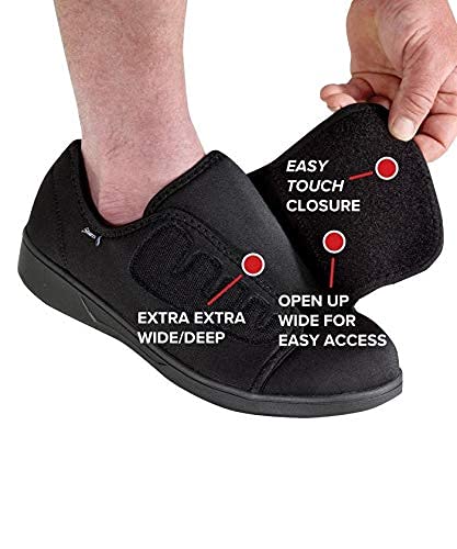 Silvert's Adaptive men's neoprene extra-wide ultra comfort flex shoes sole-detail shows slip-resistant grip across surfaces.