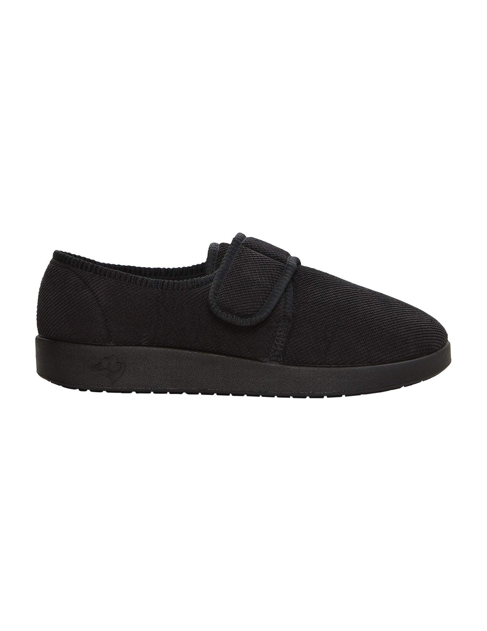 Roomy fit in Silvert's slippers supports swollen feet for comfort.