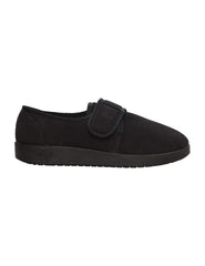Roomy fit in Silvert's slippers supports swollen feet for comfort.