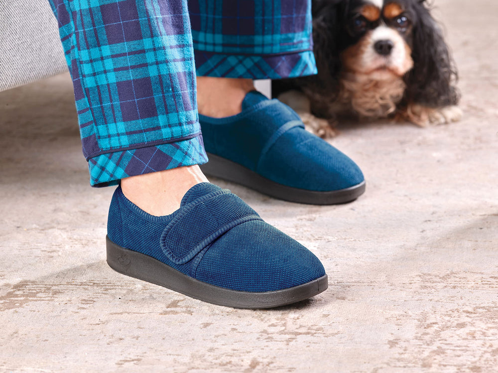 Silvert's slippers showing fluid barrier detail protecting feet.