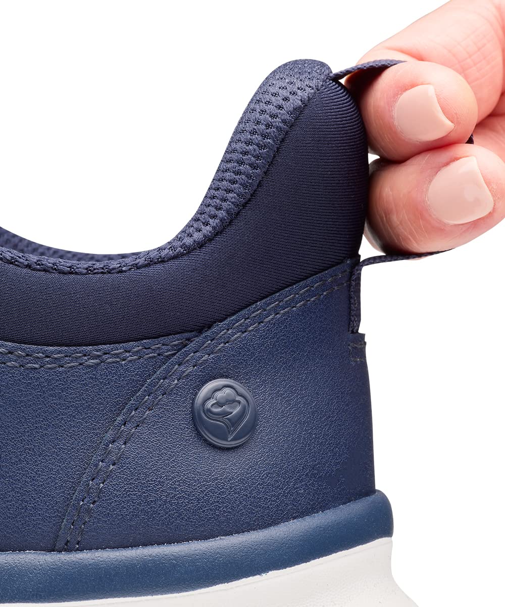 Silvert's Easy Wear Extra Wide Shoes navy orthotic-friendly design with removable spacers
