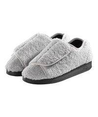Silvert's extra-wide adjustable slippers with easy closure for swollen feet comfort.