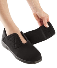 Silvert's Extra Wide Comfortsteps side view with Easy Touch closure for effortless on/off