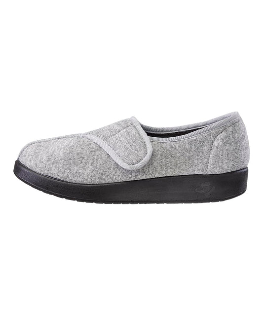 Silverts Extra Wide Easy Closure Jewel Slippers front view with secure strap for swelling-adjusted fit