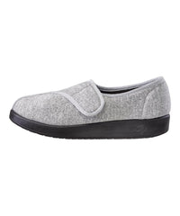 Silverts Extra Wide Easy Closure Jewel Slippers front view with secure strap for swelling-adjusted fit