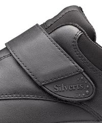 Wide-width design provides comfortable room for swollen feet in Silvert's shoe.