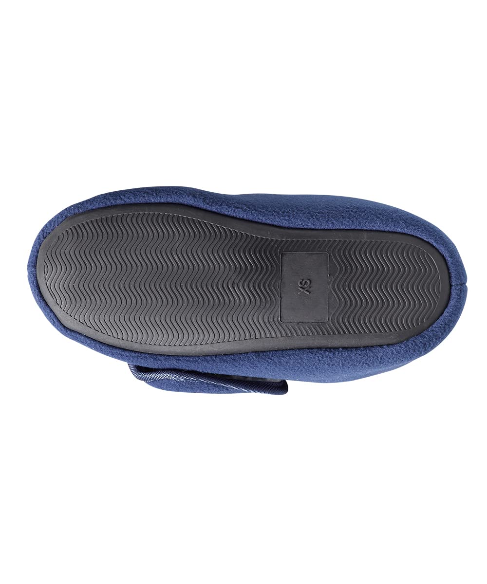 Silvert's navy extra-wide slippers designed for edema and swollen feet.