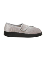 Embellished embossed fabric on Silvert's Jewel Slippers highlighting modern design