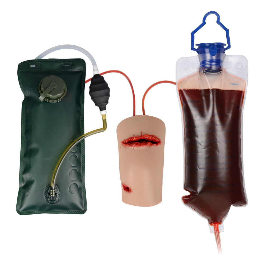 Simedutech knee trauma knife wound model for wound care rehearsal