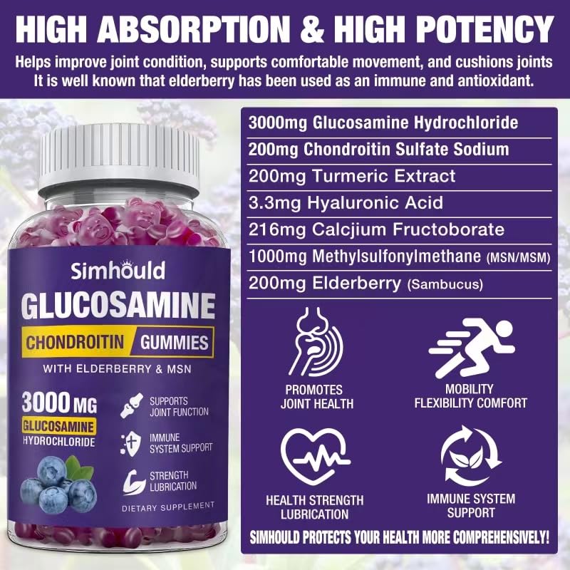Simhould two-pack display gummies showing convenient daily joint support