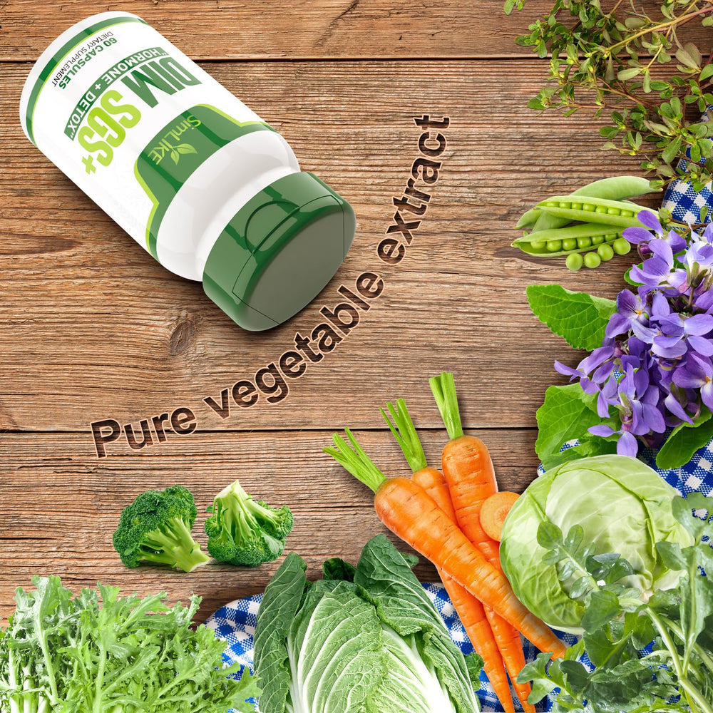 Simlike-DIM ingredients label highlights pomegranate extract for potential metabolic support.