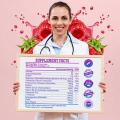 Simlike magnesium glycinate gummies raspberry chew close-up highlights relaxation and gentle sleep support