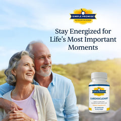 Hero shot of CardioClear7 bottle with clean, clinical design.