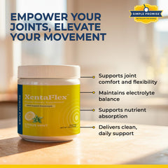 Simple Promise XentaFlex label on tub highlighting ingredients.