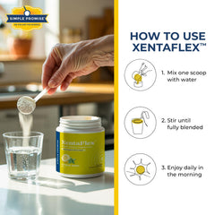 Simple Promise XentaFlex tub beside a glass ready for daily use.