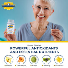 Simple Promise Xetina 20 label-detail featuring antioxidant vitamins and minerals.