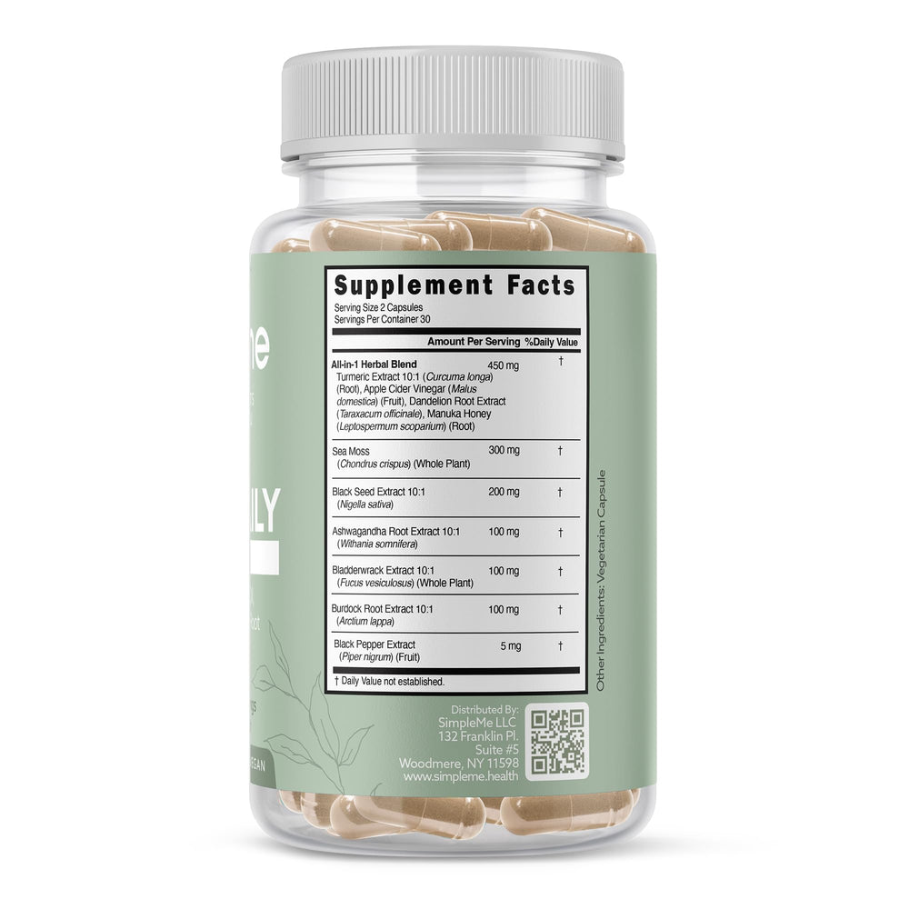 SIMPLEME manuka honey blend capsules showing immune wellness potential.