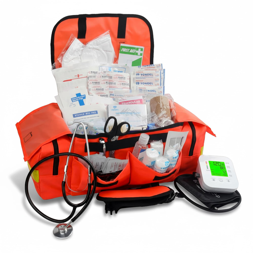 Simpleone EMT 1st kit bag open showing contents for quick access during emergencies.
