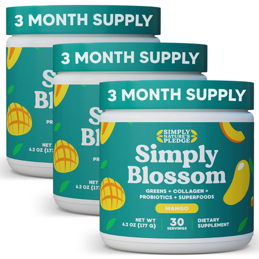 Simply Blossom Greens bottle ready for your daily nutrient boost