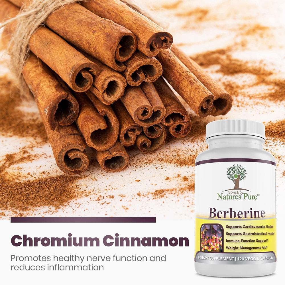 Hands holding Simply Natures Pure Berberine capsules show easy dosing.