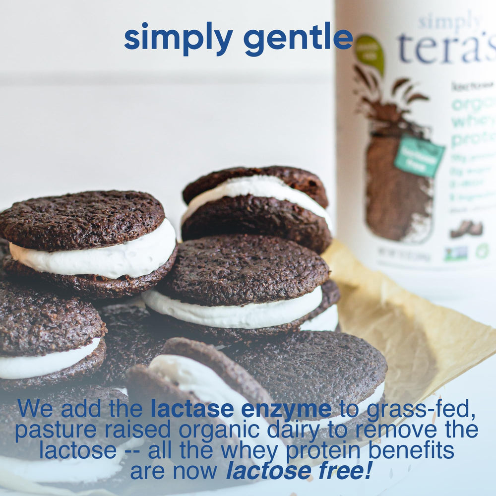 Simply tera's naturally sweetened whey with organic stevia flavor.