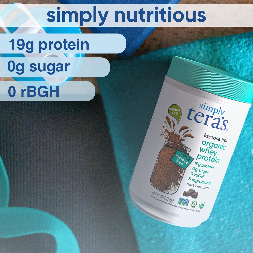 Simply tera's organic grass-fed whey ingredients for clean nutrition.