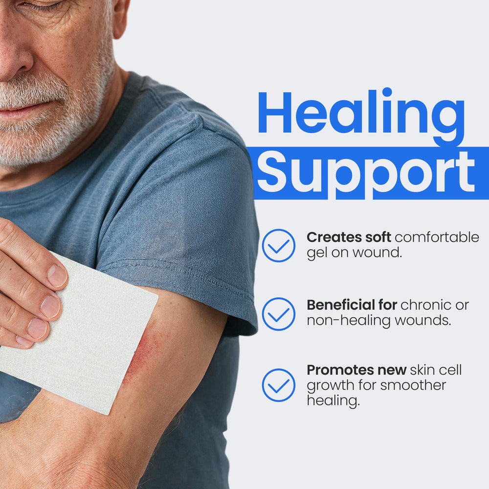 Simpurity collagen pads 5-count box supports flexible wound management routines.