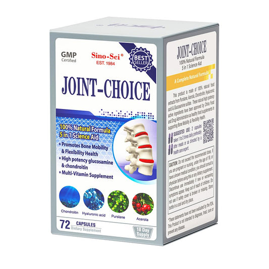 Sino-Sci Joint Choice bottle front highlights a natural joint support formula for mobility.