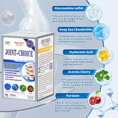 Sino-Sci Joint Choice ingredient scene emphasizes hyaluronic acid and purslane for soothing comfort.