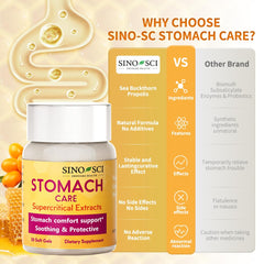 Sino-Sci Stomach Care bottle open for easy dosing reference