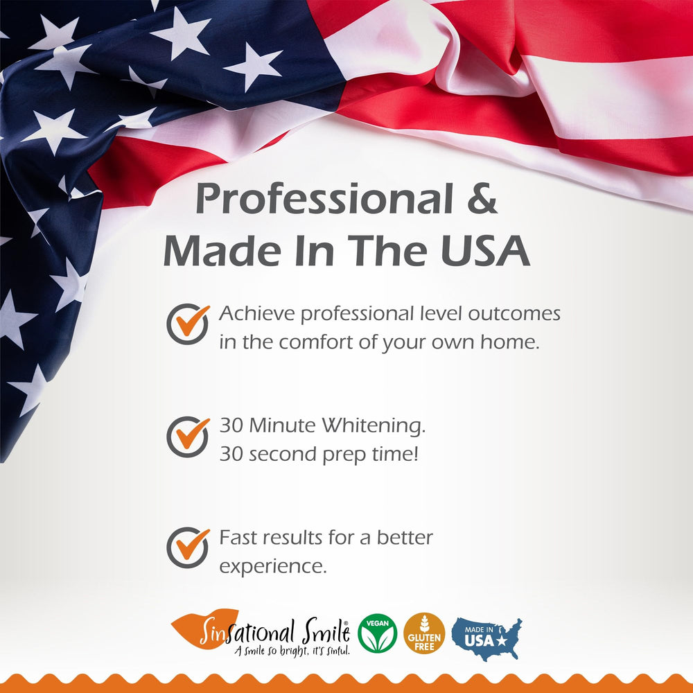 Sinsational Smile USA-made kit for professional results at home.